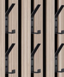 6 Stück Doppelte Haken für Akustikpaneele - Schwarz Aluminium 13mm für Schlafzimmer Wohnzimmer Badezimmer