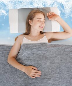 Qutool Kühldecke, 2-in-1 Doppelseitige Sommerdecke, Ideal für Schlaf & Sofa - Grau, 150x200cm - Kühlende Fasern für den