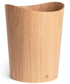 Kazai Echtholz Papierkorb Börje Eiche | 9 Liter Holz Mülleimer für Büro & Schlafzimmer | FSC-zertifiziert