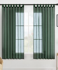 MIULEE Schllaufenschal für Schlafzimmer transl Potterde Deko 175x140 cm (H x B) Tab Top Dunkelgrün