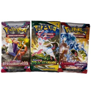 Pokemon Booster Packungen + Original Mystery Pokémon Booster + Sammelkarten Versandschutz