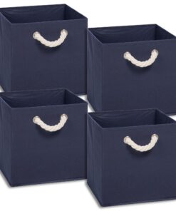Storanda 4er Set Aufbewahrungsbox Kordel Griffband Stabile & Faltbare Boxen für Kallax Regale Zuhause und Kinderzimmer 3