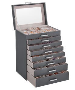 SONGMICS 8-Ebenen-Schmuckkästchen für große Stauraum needspeicherung JBC008G02 SONGMICS moderner Schmuckkasten mit gro