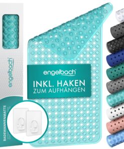 Engelbach® rutschfest Badewannenmatte Inkl. Haken 88x40cm - Antirutschmatte für Badewanne schimmelresistent & waschbar -