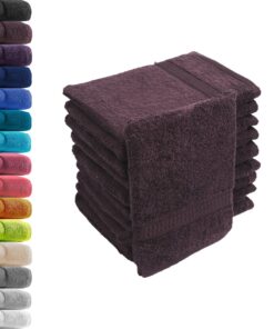 10er Set Waschlappen & Waschhandschuhe 16x21 cm – 100% Baumwolle Frottier, 500 g/m², OEKO-TEX® Standard 100 – Kaffeebrau