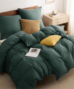 BEDSURE Bettwäsche 135x200 Waldgrün - 2 Bettbezüge + 2 Kissenbezüge, ÖKO-TEX GarniturGrün Polyester Mikrofaser OEKO-TEX
