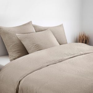 Premium Bellevue Musselin Bettwäsche Beige 135x200, Optimaler Temperaturausgleich für Allergiker Premium Bellevue Mussel