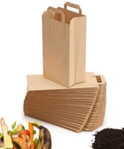 BIOGLÜCK® Biomüllbeutel mit Henkel - robust, nachhaltig und ideal für die Küchenabfallbereitstellung (50 Stück, 10 Liter