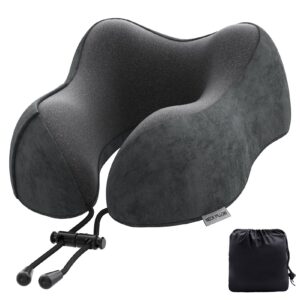 Nackenkissen Flugzeug aus Memory Foam für Erwachsene (Dunkelgrau)