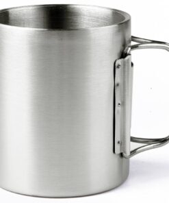 OUTDOOR FREAKZ Edelstahl Outdoor Becher/Camping Becher 300 mL mit Klappgriffen | Edelstahl Outdoor Becher/Camping Beche