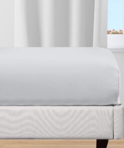 California Design Kühlendes Spannbettlaken 100% Bio-Baumwolle 200x200cm Hellgrauasily_courseable_tight_fitting_cooling_p