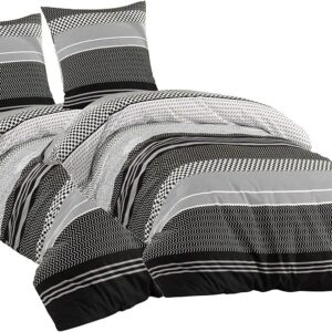Sentidos Bettwäsche-Set 4-teilig Baumwolle OEKO-TEX Grau Schwarz Weiß