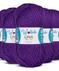 Wollidu Violett Häkelwolle 80% Polyacryl 20% Schafwolle Mulesing-frei 100g/90m Oeko-Tex STANDARD 100