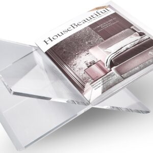 Honygebia Transparenter Acryl Buchständer für luxuriöse Zeitschriftenausstellung und Bibliothekslösung