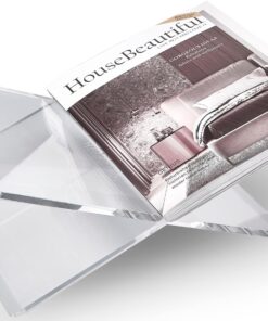 Honygebia Transparenter Acryl Buchständer für luxuriöse Zeitschriftenausstellung und Bibliothekslösung