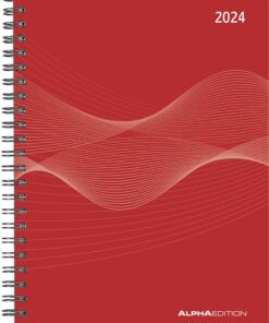 Wochenplaner Alpha Edition Rot 2024 - Büro-Kalender A5 - Cheftimer - Ringbindung | Wochenplaner Alpha Edition Rot 2024