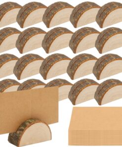 Fotohalter Mit 20 Tischkarten - Kartenhalter Holz für Restaurants | Menükartenhalter Kartenständer Holz - Platzkartenha