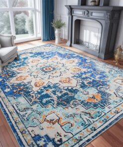 Chakme Dornier-Kollektion rutschfest Pflegeleicht Vintage-Stil Boho Schlafzimmer-Teppich, Grösse: 154x244 cm Chakme Do