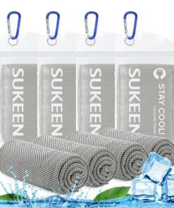 Sukeen Kühlhandtuch 4er-Pack - Kühltuch für Athleten - Schnellkühlend für Sport und Fitness