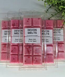 Devon Melts - Rose Jam (Lush Type) - stark duftend 100% Sojawachs Snapbar für Relaxation im Warmen Bademantel