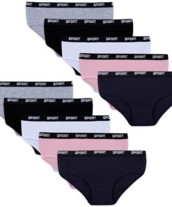 LOREZA Baumwoll Mädchen Slips - 10er Pack fürComfort im Alltag | LOREZA Naturfasern Unterwäsche - Baumwoll Mädchen Slip