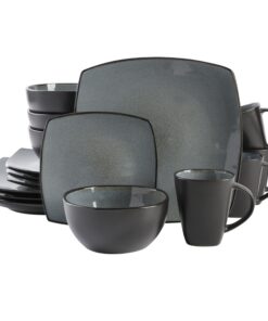 Gibson Soho Lounge Geschirrset Grau (Eclipse) für 4 Personen 16-teilig reactive Glasur