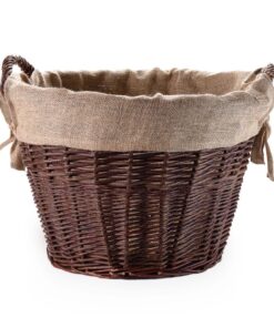 Wiklinowy Świat - Geräumiger Weidenkorb, Kaminholzkorb mit Bändern, für Einkauf und Speicherung, Natural Jute Farbe, Ø55