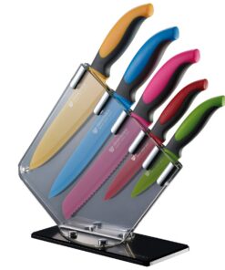 GRÄWE 6-teiles Messer-Set Antihaft-Klingen für Koch- und Küchenmesser | GRÄWE bunte 6-teiles Messer-Set mit rutschfeste