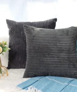 CALIYO Kissenhülle Kord Uni 2er Set - Perfect für Bienesteher und Deko-Liebhaber im Schlafzimmer und Wohnzimmer - Vielse