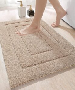 DEXI rutschfeste Badteppich für Dusche und Badewanne Beige 50x80 cm OEKO-TEX
