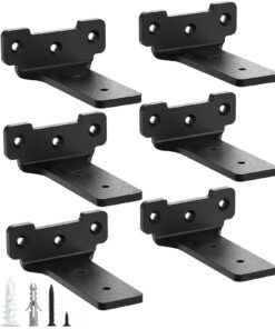 Yeabett 6 Stück Regalhalter Schwarz Für Das Haus | Yeabett 10cm Metall Regalträger 70 Kg Tragkraft | Yeabett 6 Stück Sc