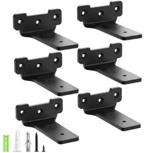 Yeabett 6 Stück Regalhalter Schwarz Für Das Haus | Yeabett 10cm Metall Regalträger 70 Kg Tragkraft | Yeabett 6 Stück Sc