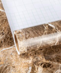 TOTIO Möbelfolie Selbstklebende Tapete Braunen Marmor DIY Wandaufkleber für Möbel Abziehbar