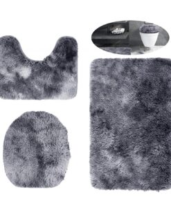 Fashionapple Badezimmerteppich Set 3 Teilig - Chenille Badematte, rutschfeste Fußmatte, Toilettenvorleger, WC-Abdeckung,