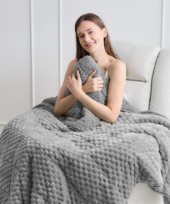Wemore Schwere Fleece-Gewichtsdecke für Erwachsene (152,4 x 203,2 cm, 6,8 kg, Grau) - gemütlich, weich, warm und schütze