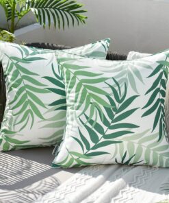 MIULEE Outdoor Kissenbezug für Garten und WohnbereichWaterfest Dekorative Kissenbezüge 2er Set 40x40 cm Grün