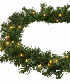 Spetebo grüne Weihnachtsgirlande 100 LED warmweiß für Garten - 810 cm Timer + Netzstecker Beleuchtung - Garten-Deko für