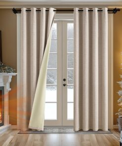 MIULEE Verdunklungs SqlParameterahnen mit Ösen für Wohnzimmer und Schlafzimmer - Weiß - 245 x 140 cm - Kälteschutz und W