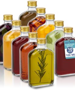 HEFTMAN Luftdichte Wiederverwendbare Glasflaschen 100ml 10er Set für Gin Wein Essig