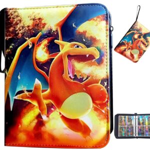 Sammelkarten Album CT-5, 4 Taschen, 50 Seiten, 400 Karten Kapazität, Hochwertiges Wasserdicht PU Leder, Karten Ordner Bu