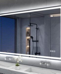S'bagno Bluetooth-Badspiegel mit LED-Beleuchtung - HD gehärtetes Glas & Entfoggen - 120x70cm - IP44 - Horizontal/Vertika