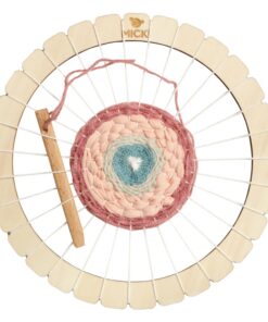 Micki Webrahmen Rund - DIY Kit für Kinder und Erwachsene - Webstuhl aus DuraHemp für Anfänger - Spielealter 3+ - 210X210