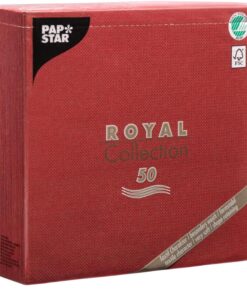 Papstar Royal Collection 50 Servietten 1/4-Falz 40x40 cm, Bordeaux - Verantwortungsvolle Herstellung nach FSC-Standards