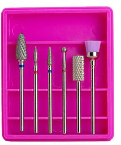 GASHIO® Nagelfräser Bitsprofessionell 6 Stück + Hartmetallsinter + Diamant Nagel-Bits + für alle Fräsmaschinen