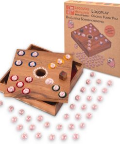 LOGOPLAY Funny Pigz - Holz Brettspiel für Familie - Freizeitaktivität - Big Hole Würfelspiel
