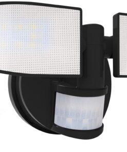 Northpoint LED Strahler Bewegungsmelder Spritzwassergeschützt 5000K kaltweiß 3X C-Batterien (Schwarz)