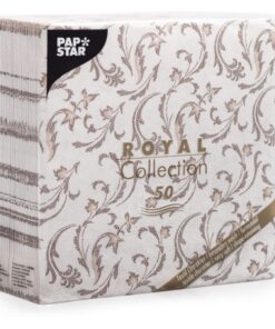 Papstar Royal Collection 50 Stück 1/4-Falzgraue Servietten für Familie & Haus #85004