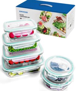 Glas Frischhaltedosen 6er Set - Luftdicht Meal Prep Behälter, Ofenfest (-20°C bis 510°C)