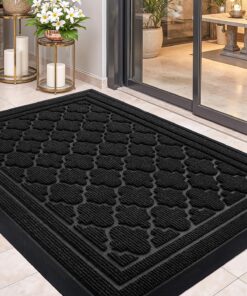 Rutschfeste Fußmatte Außen Schwarz 60x90 cm Wetterfest Waschbar Schmutzfang OEKO-TEX Outdoor Haustür Balkon