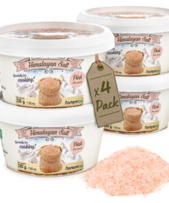 Nortembio Rosa Himalaya-Salz 4x200 g. - 100% Natur, ohne Konservierungsstoffe, reich an Mineralien für gesundes Kochen.